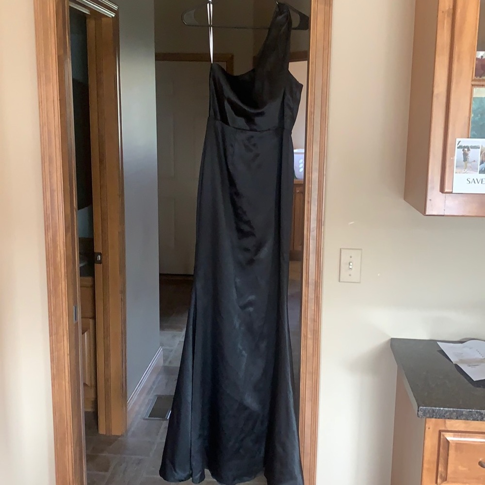 NWT Lulus Black Satin Dress